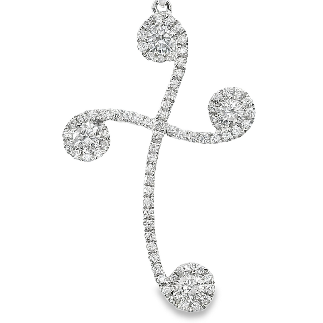 14kt White Gold Natural Diamond Cross Pendant (0.38ct)