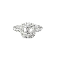 18kt White Gold Halo Natural Diamonds Semi-Mount Ring (1.02ct)