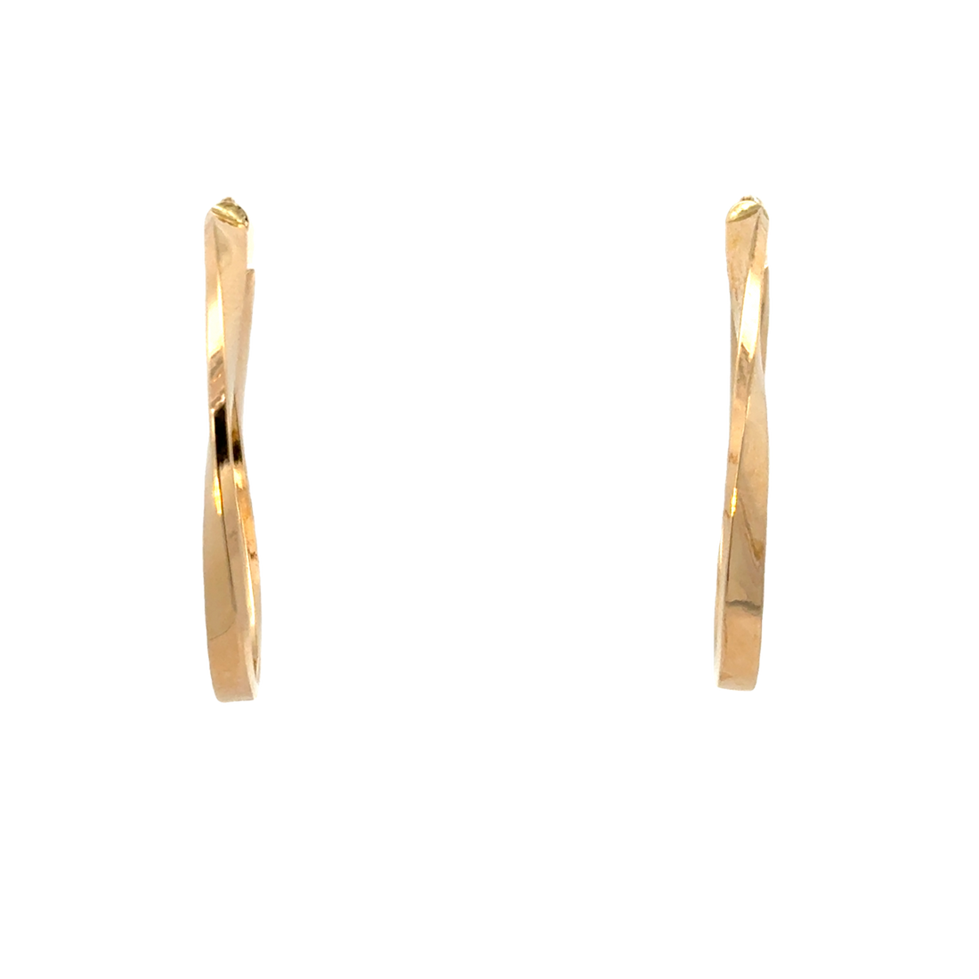 14kt Yellow Gold Italian Made Twisted Hoop Earrings (2.2g)