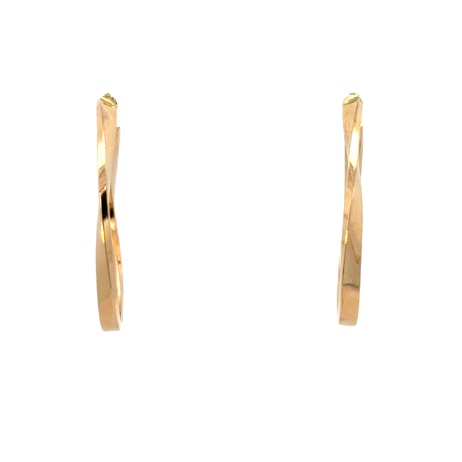 14kt Yellow Gold Italian Made Twisted Hoop Earrings (2.2g)