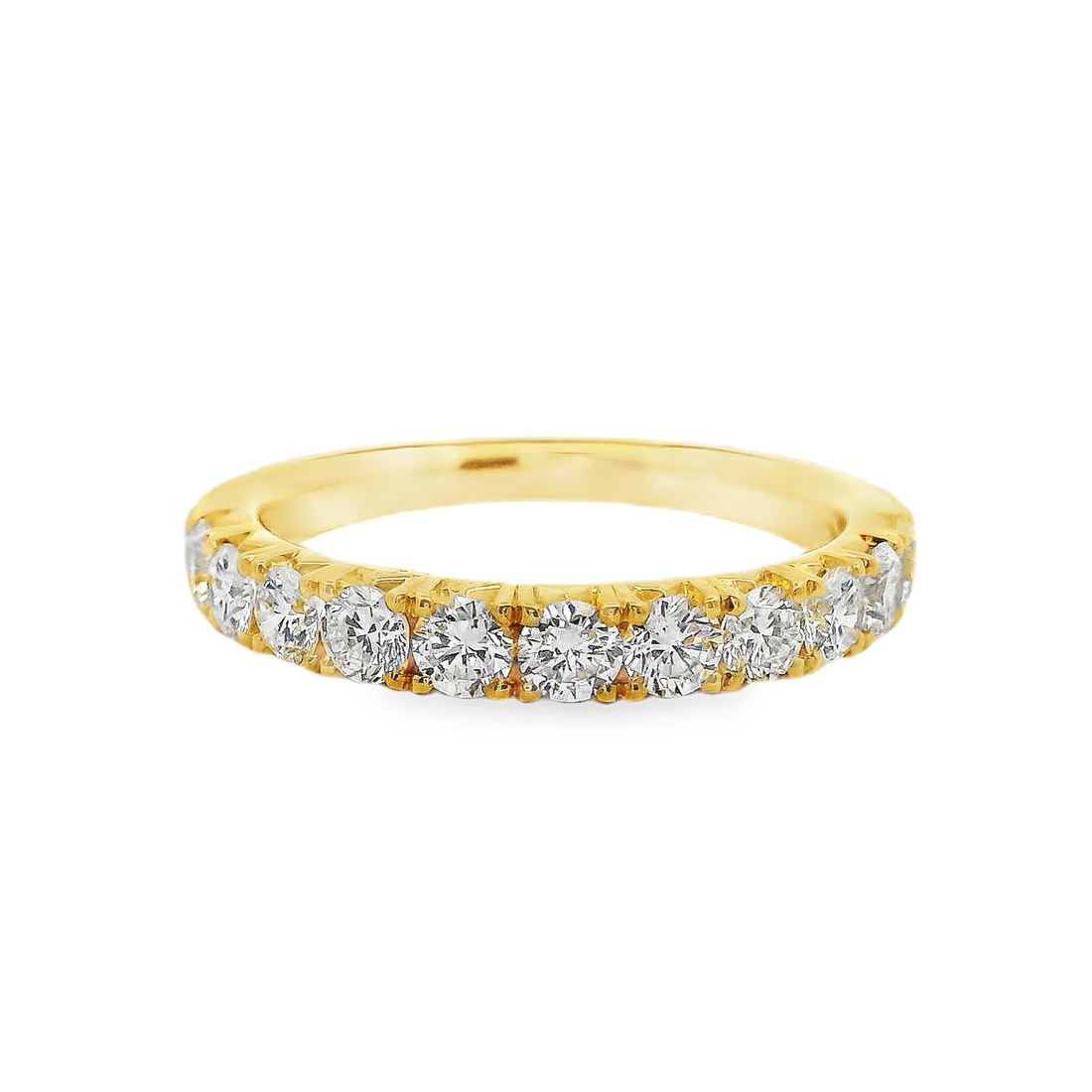 18kt Yellow Gold Natural Round Diamond Wedding Ring. (.90ct)