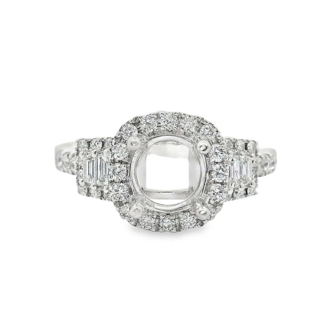 18kt White Gold Diamond Halo Semi-Mount Ring (.51ct)