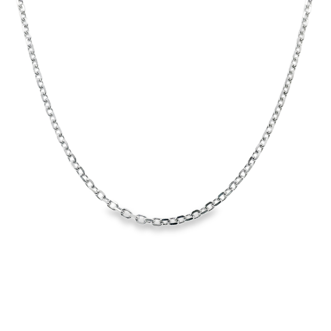 14kt White Gold 20" 1.5mm Italian Made Cable Link Chain (3.4g)