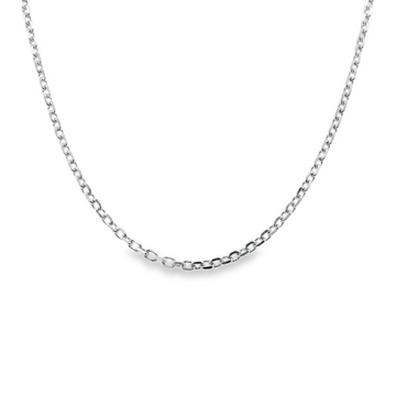 14kt White Gold 20" 1.5mm Italian Made Cable Link Chain (3.4g)