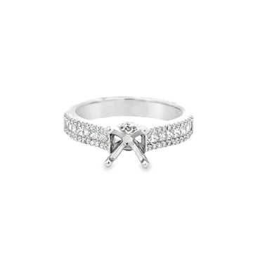 18kt White Gold Channel Natural Diamonds Semi-Mount Ring (0.57ct)