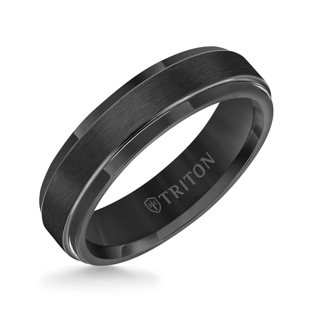 Triton Black Tungsten 6mm Polished Finish Ring