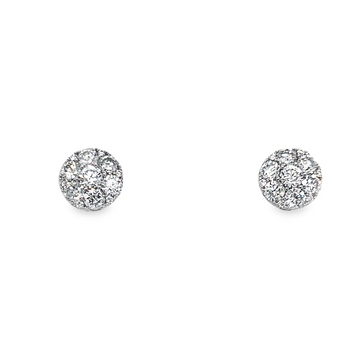 18K White Gold Button Diamond Earrings (1.16ct)