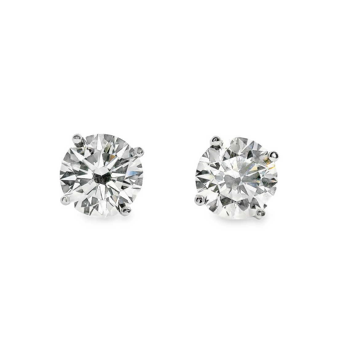14kt White Gold Lab-Grown Round Diamond Stud Earrings (4.06ct)