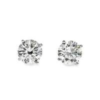 14kt White Gold Lab-Grown Round Diamond Stud Earrings (4.06ct)