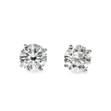 14kt White Gold Lab-Grown Round Diamond Stud Earrings (4.06ct)