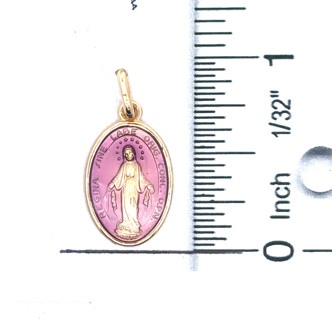 18kt Yellow Gold Italian Made Miraculous Medal With Enameled Front (2.19g)