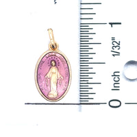 18kt Yellow Gold Italian Made Miraculous Medal With Enameled Front (2.19g)