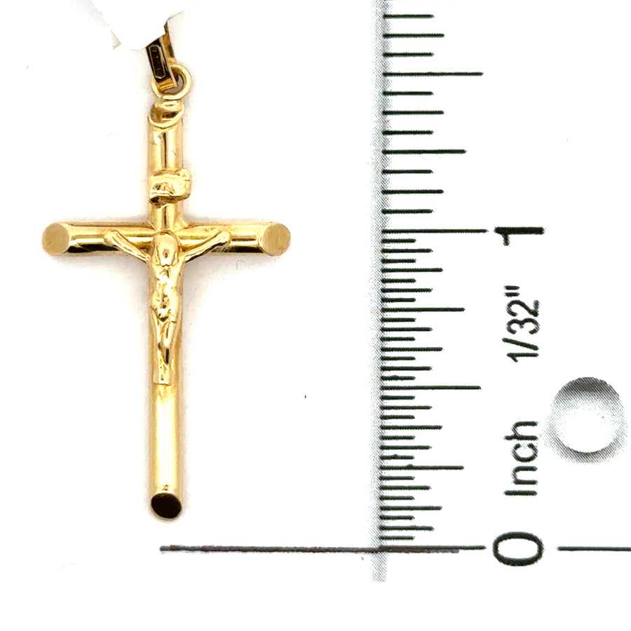 18kt Yellow Gold Italian Made Crucifix Pendant (2.54g)