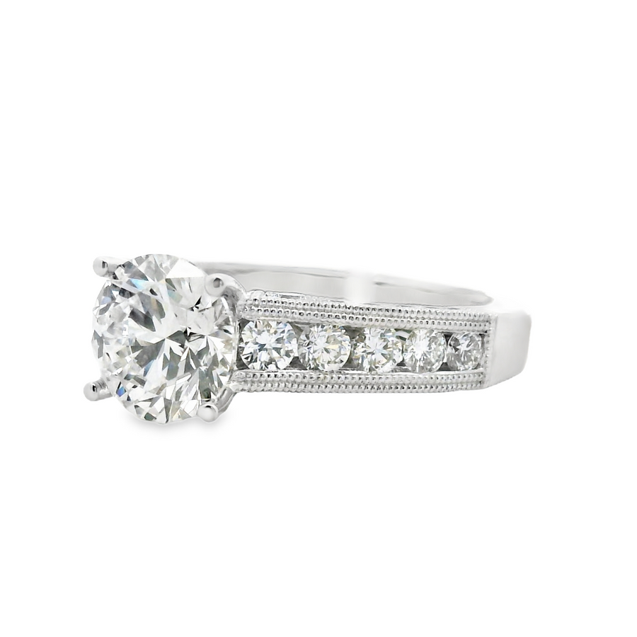 18kt White Gold Lab-Grown Round Diamond Engagement Ring (2.41ct)