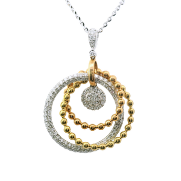 18kt Rose, White, and Yellow Gold Natural Diamond Free Form Pendant (0.52ct)