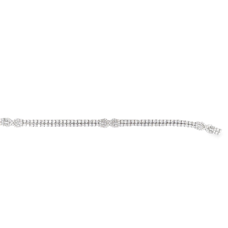 18K White Gold Natural Diamond Tennis Bracelet (3.7ct)