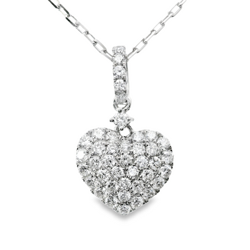 18kt White Gold Natural Diamond Heart Pendant (0.58ct)