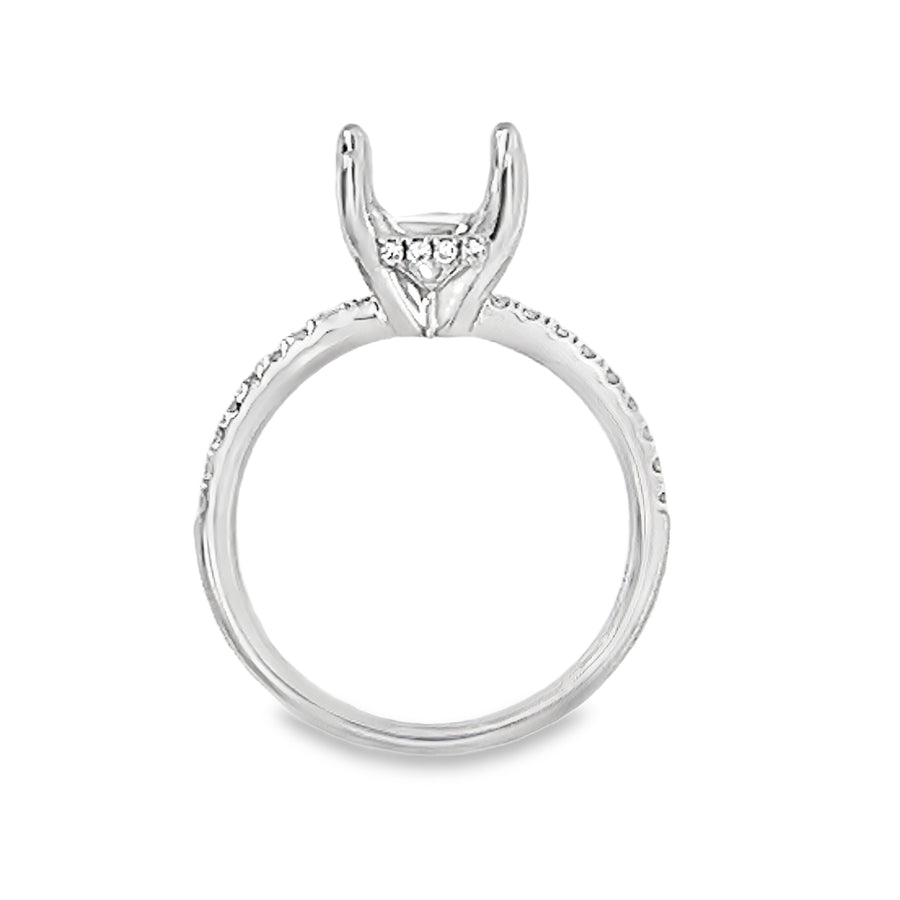 18kt White Gold Hidden Halo Natural Diamonds Semi-Mount Ring (0.25ct)