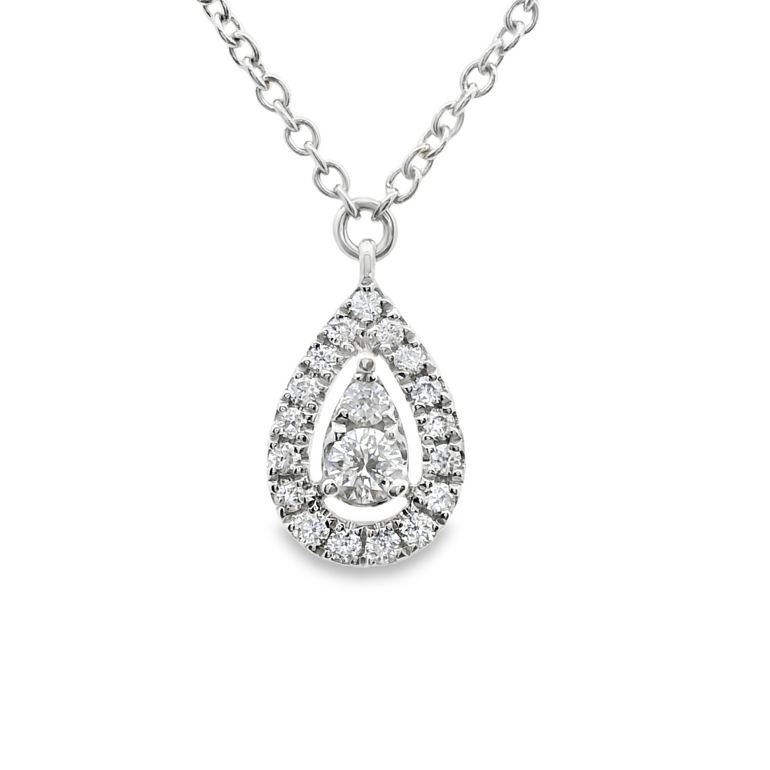 18kt White Gold Natural Diamond Necklace (0.2ct)
