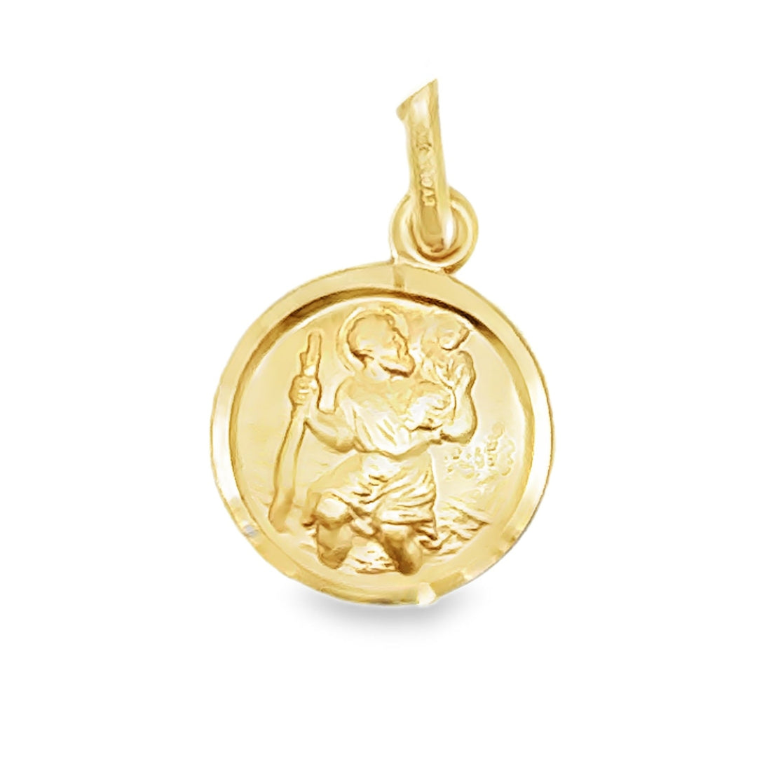 18kt Yellow Gold 11mm Italian Made St. Christopher Medal (1.4g)