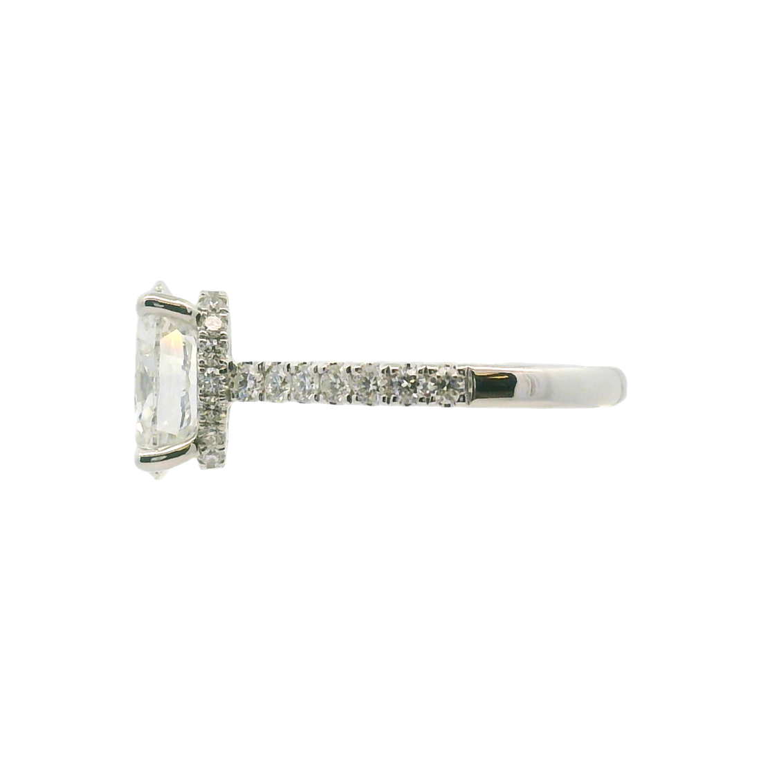 18kt White Gold Hidden Halo Natural Diamonds Semi-Mount Ring (0.58ct)
