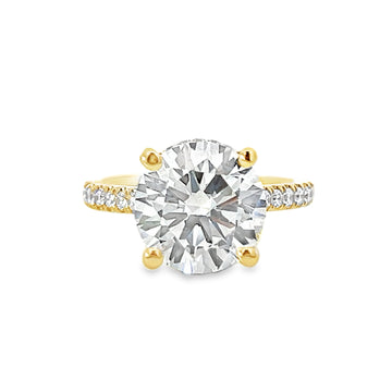 18K Yellow Gold Lab-Grown Round Diamond Engagement Ring (4.03ct)