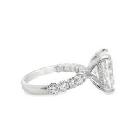 18kt White Gold Lab-Grown Cushion and Natural Round Diamond Engagement Ring (6.17ct)