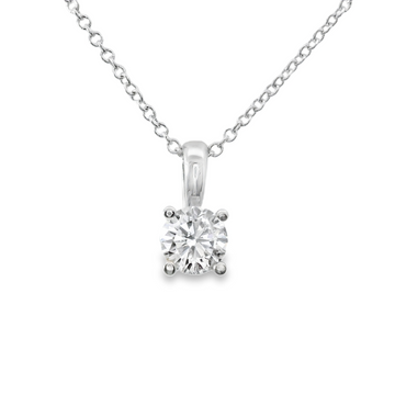 14kt White Gold Lab-Grown Round Diamond Pendant (.45ct)