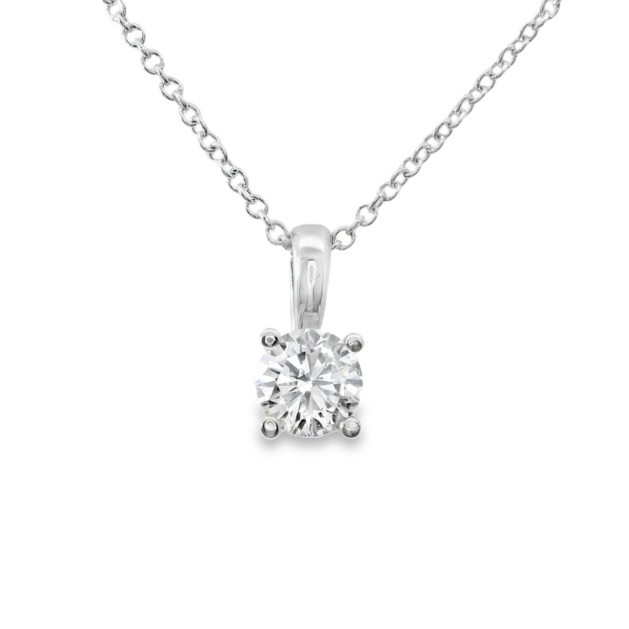 14kt White Gold Lab-Grown Round Diamond Pendant (.45ct)