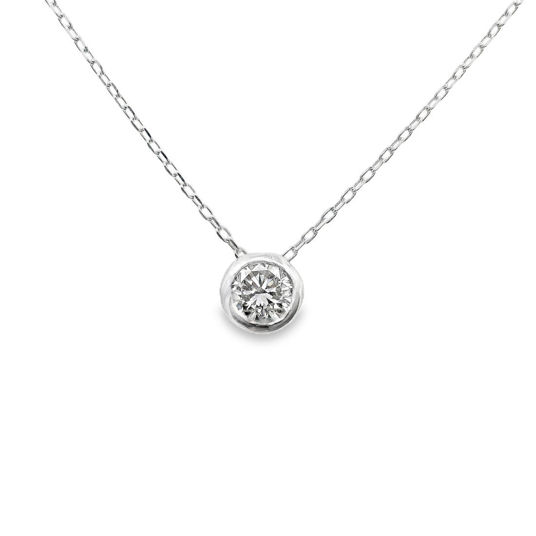 18kt White Gold Natural Diamond Solitaire Pendant (0.23ct)