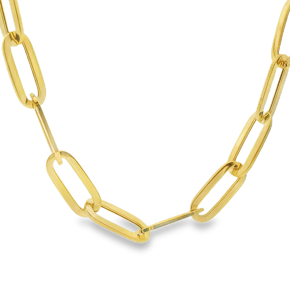 14kt Yellow Gold 18" Italian Made Paperclip Chain Necklace (7.6g)