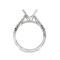 18kt White Gold Natural Round Diamond Semi-Mount Ring (.61ct)