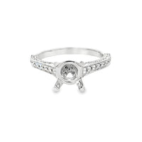 18kt White Gold Cathedral Natural Diamonds Semi-Mount Ring (0.52ct)