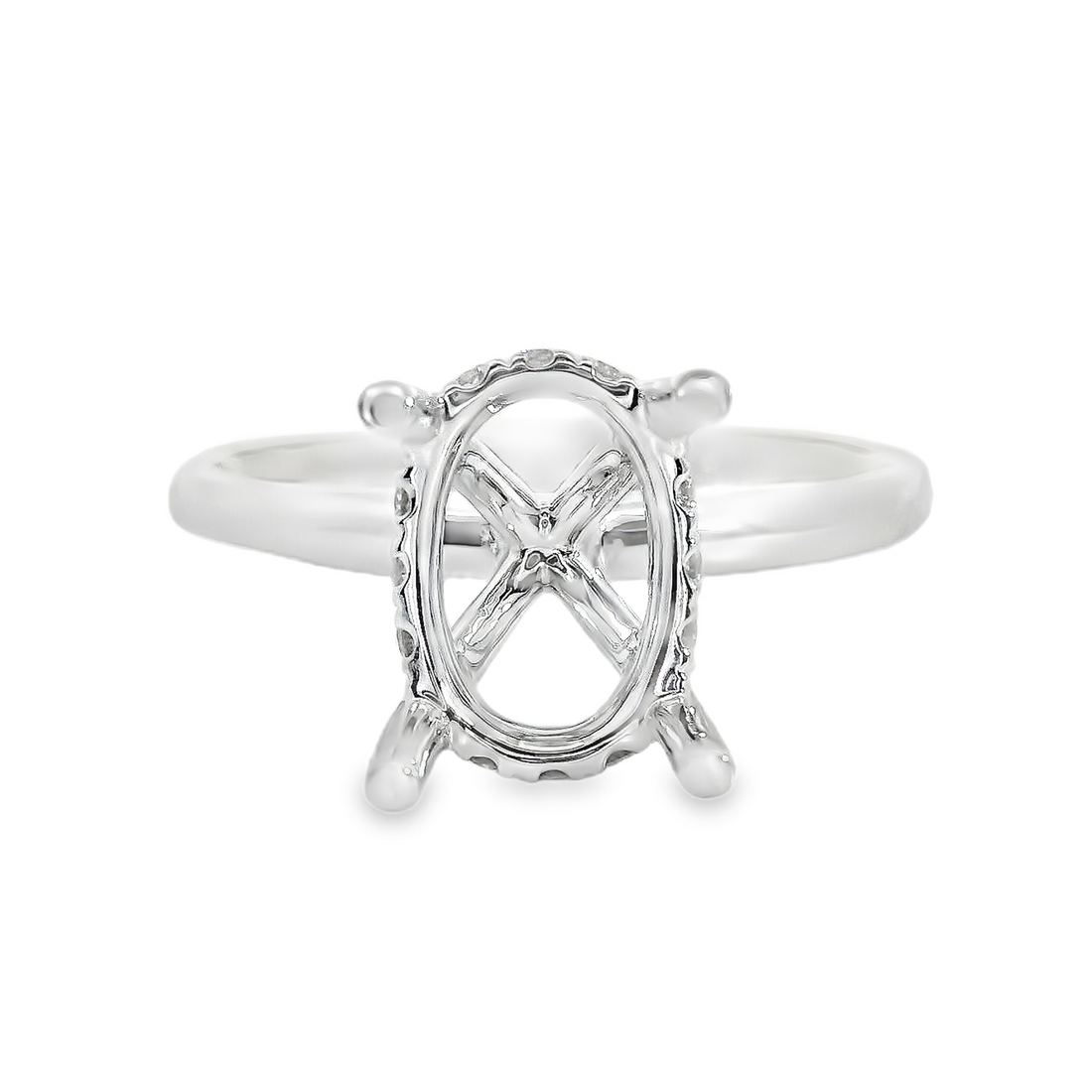 18kt White Gold Natural Round Diamond Semi-Mount Ring (.12ct)
