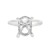 18kt White Gold Natural Round Diamond Semi-Mount Ring (.12ct)