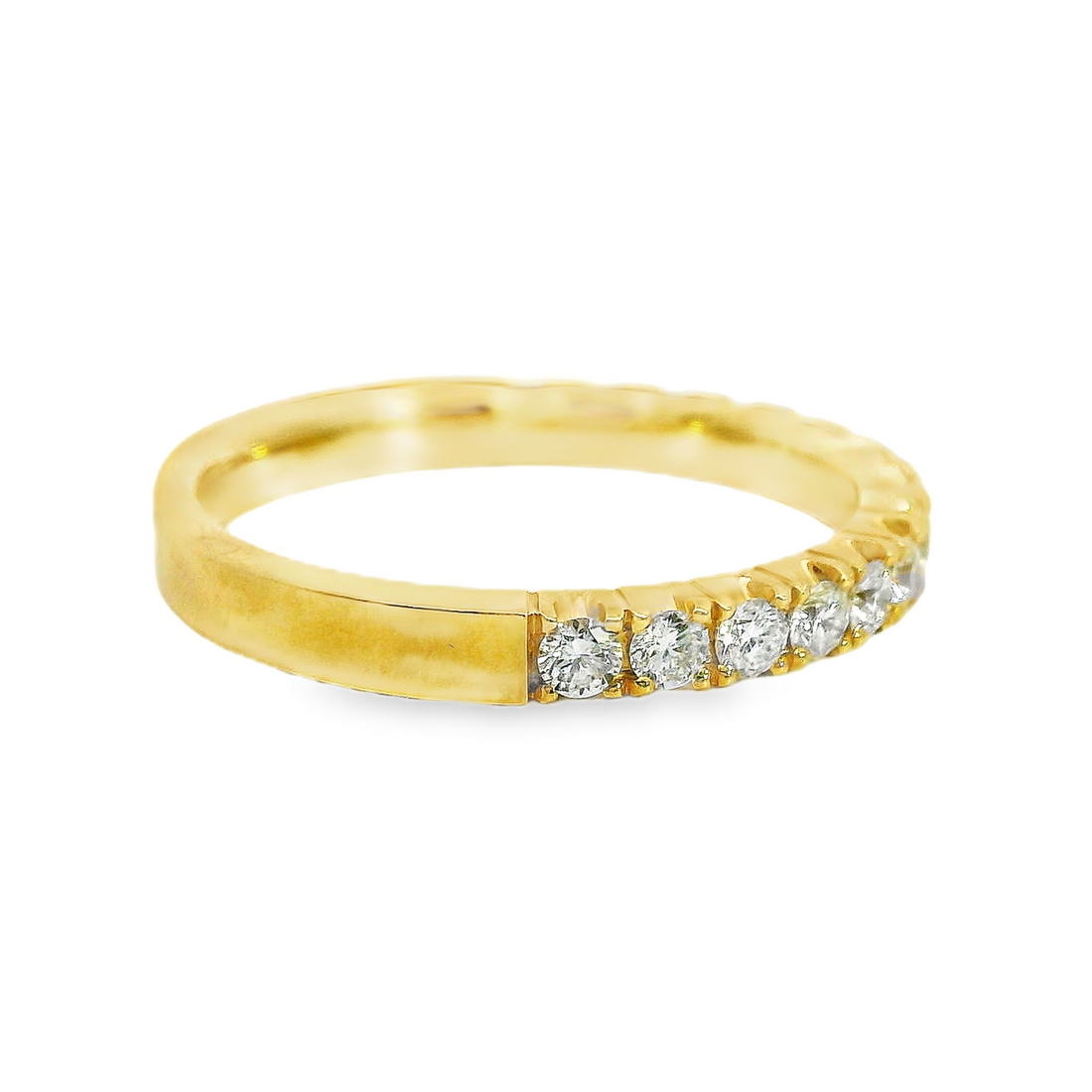 18kt Yellow Gold Natural Round Diamond Wedding Ring (.51ct)