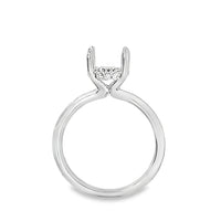 18kt White Gold Hidden Halo Natural Diamonds Semi-Mount Ring (0.09ct)