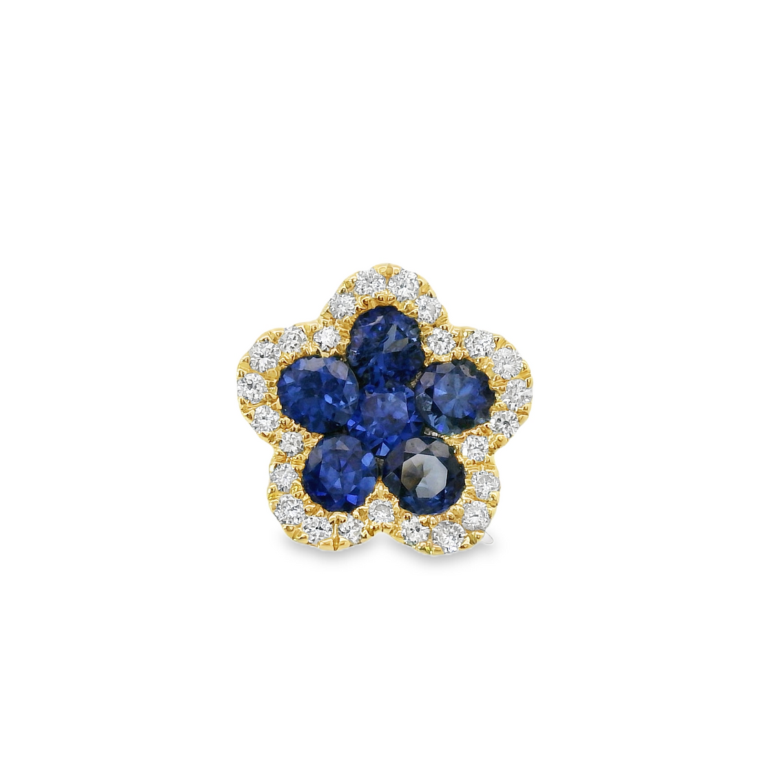 18kt Yellow Gold Diamonds And Sapphires Earrings