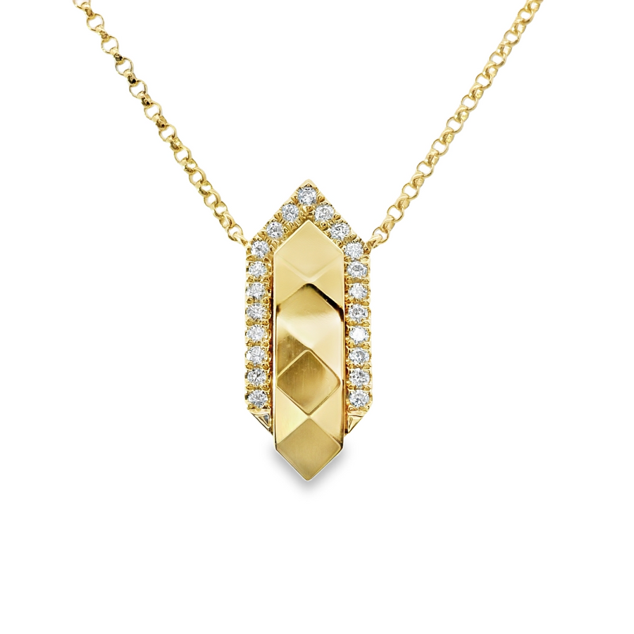 18kt Yellow Gold Natural Diamond Free Form Pendant (0.1ct)