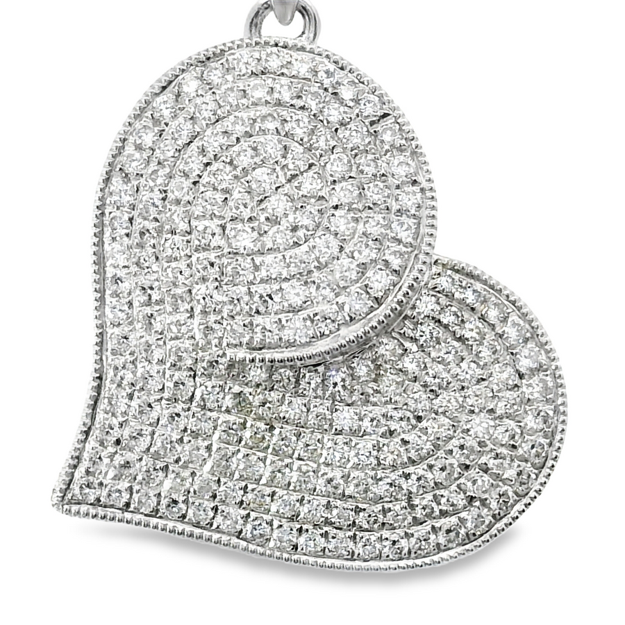18kt White Gold Natural Diamond Heart Pendant (0.52ct)