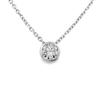 14kt White Gold Lab-Grown Round Diamond Pendant (.73ct)