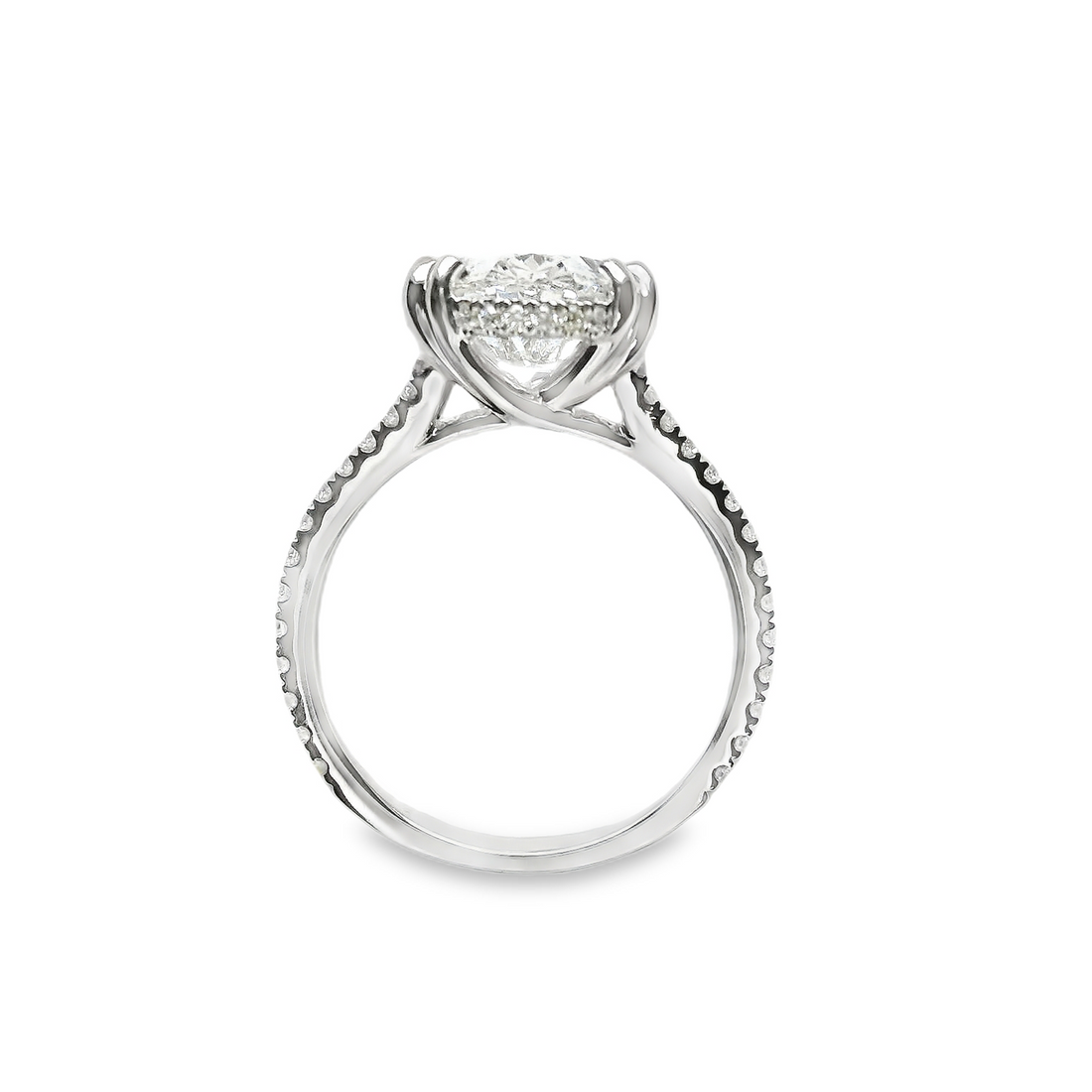 18kt White Gold Lab-Grown Oval Diamond Engagement Ring (4.66ct)