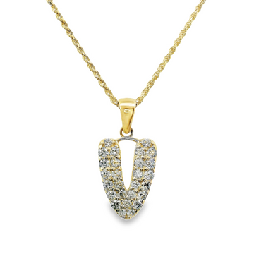 14kt Yellow Gold Lab-Grown Diamond Initial Pendant Pendant (0.65ct)
