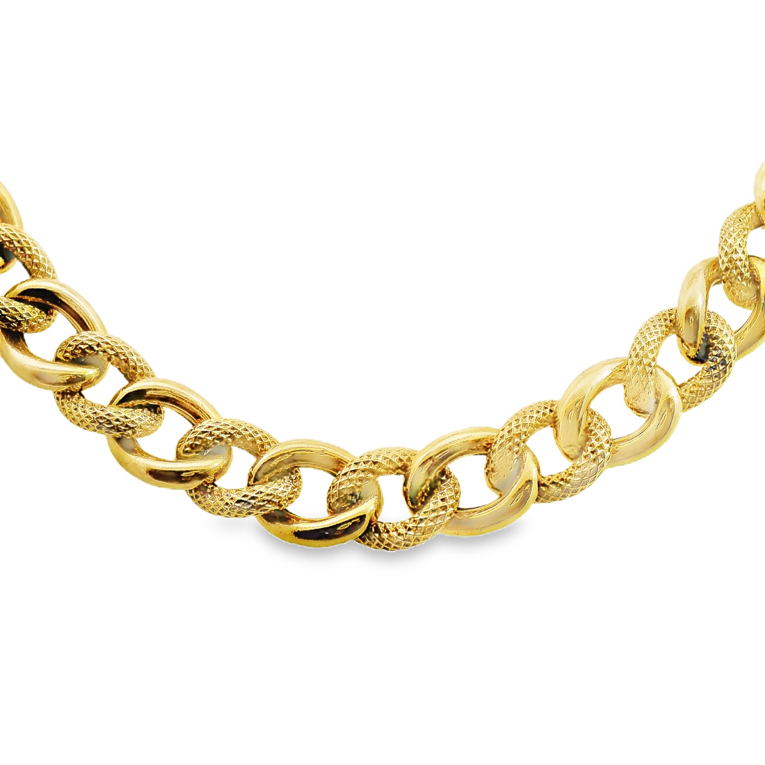 14kt Yellow Gold Italian Made 7.0mm Fancy Link Estate Bracelet (10.92g)