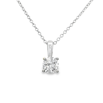 14kt White Gold Lab-Grown Round Diamond Pendant (.49ct)