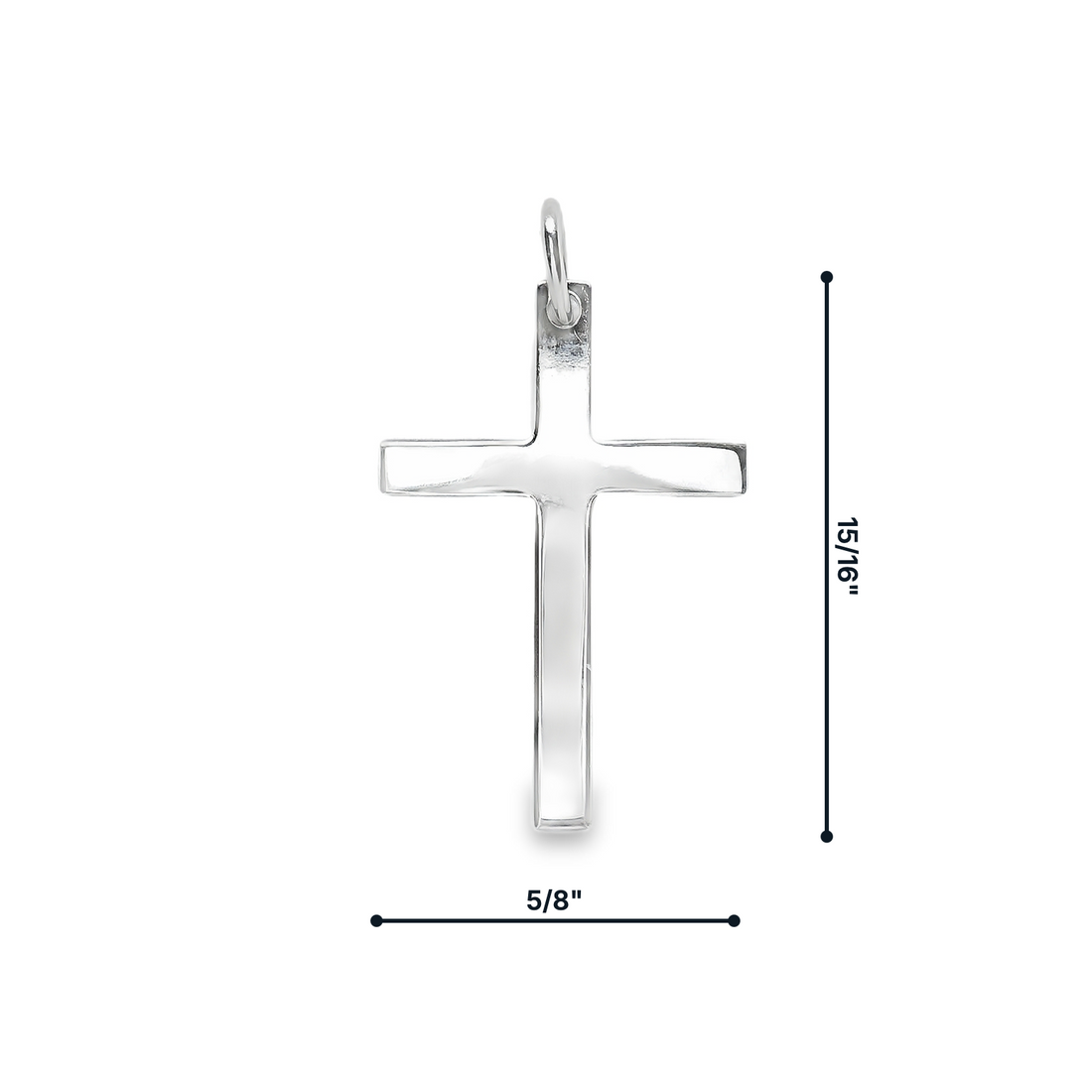 18kt White Gold Italian Made Cross Charm (2.12g)