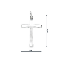 18kt White Gold Italian Made Cross Charm (2.12g)