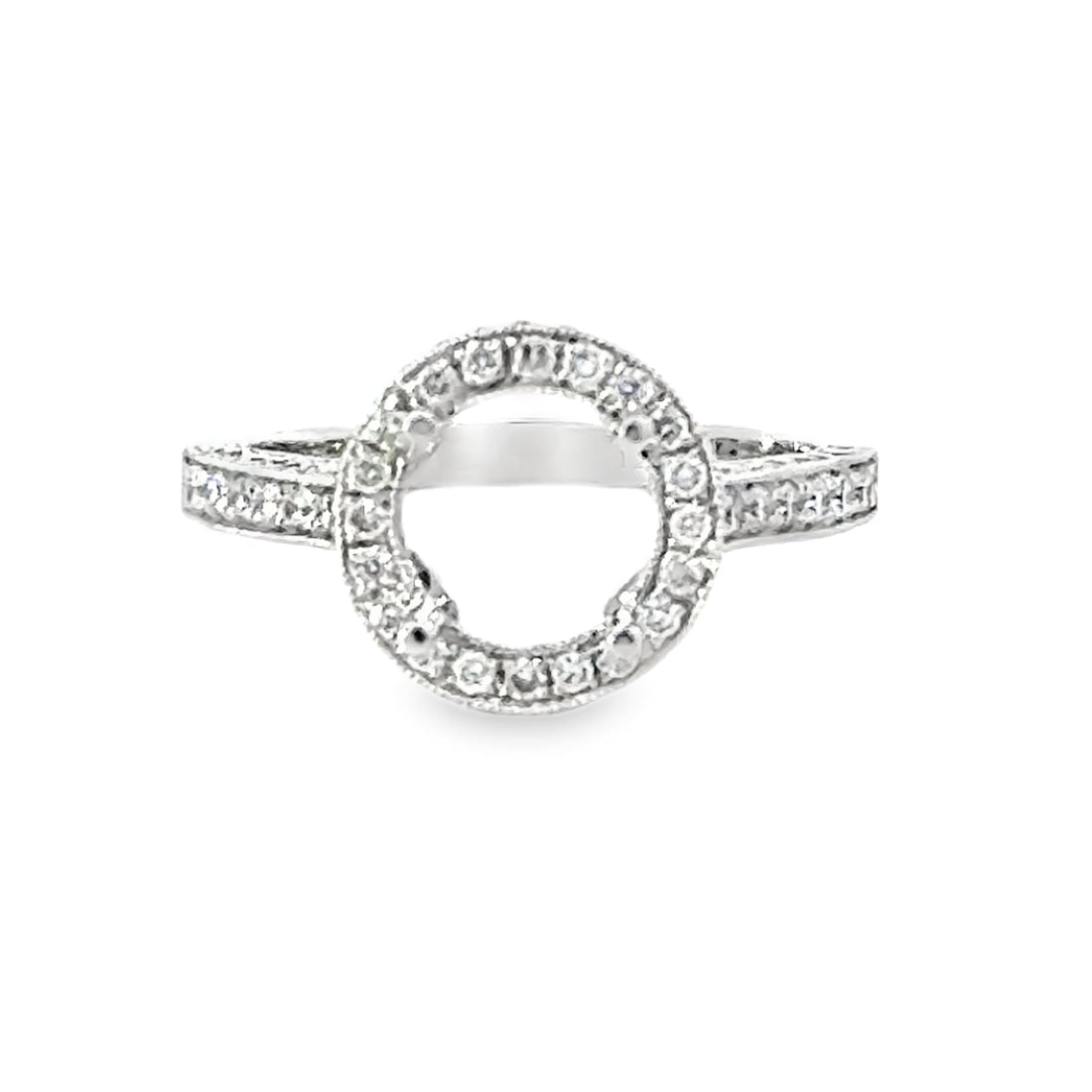 18kt White Gold Halo Natural Diamonds Semi-Mount Ring (0.63ct)