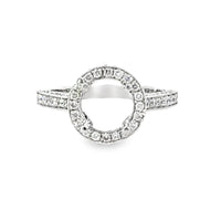 18kt White Gold Halo Natural Diamonds Semi-Mount Ring (0.63ct)