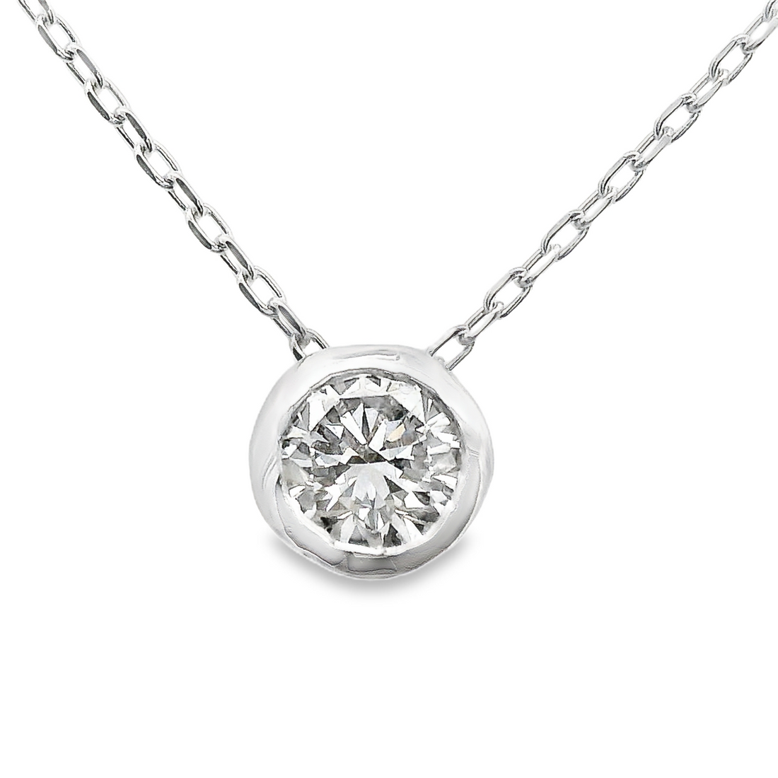 18kt White Gold Natural Diamond Solitaire Pendant (0.23ct)